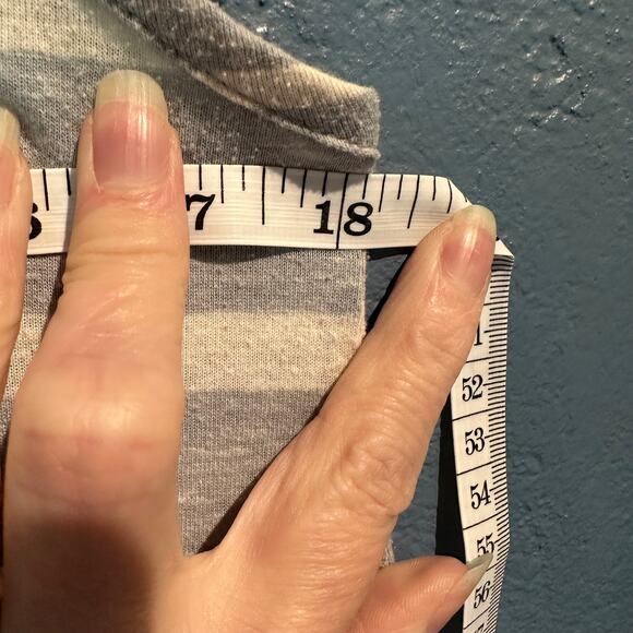 Fairy Sleeveless Knit Top Small Bling Gray White Stripes Casual Comfy Layering - Picture 5 of 8